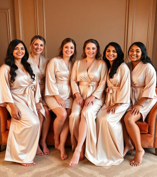 Bridal party in matching robes
